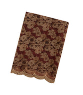 Maroon Woven Blended Chiffon Saree With Printed Floral Motifs & Embroidered Selvage-EN1905