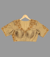 Gold Festive Embroidered Blouse-RB5111