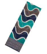 Cyan & Blue Printed Chanderi Cotton Saree With Zari Border-CC1473