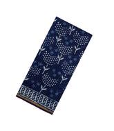 Indigo Printed Chanderi Cotton Saree With Floral Motifs-CC1790