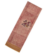 Dusty Pink Printed Chanderi Cotton Saree With Bird Motifs-CC1449