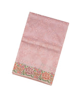Baby Pink Woven Organza Saree With Embroidered Floral Vine Motifs