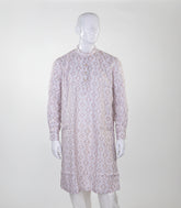Beige Mid Length Kurta with ikat print -EW1101