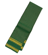 Dark Green Handloom Kanchipuram Silk Saree With Zari Checks-KA13352