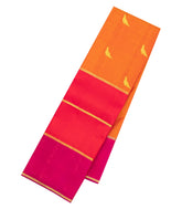 Orange Handloom Kanchipuram Silk Saree With Zari Buttas-KA16060