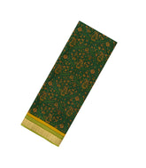 Green Woven Pure Silk Saree With Printed Floral Motifs-PS0667