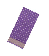 Lilac Printed Synthetic Moss Chiffon Saree With Checks-BL5732