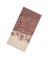 Brown Embroidered Tussar Silk Saree With Rising Border -TU3464
