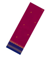 Hot Pink Woven Chettinad Cotton Saree With Contrast Border-CN1847