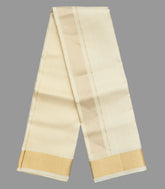 Cream Handloom 8 Yards Silk Dhoti With 4 Yards Angavastram & Shirt Material -CD1519