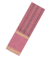 Peach Handloom Kanchi Cotton Saree With Checks-KC1845