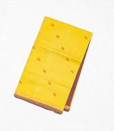 Lemon Yellow Handloom Uppada Silk Saree With Floral Buttas & Maroon Pallu