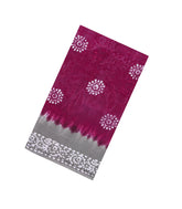 Magenta Printed Jaipur Cotton Saree With Tie & Dye Motifs-JC1855