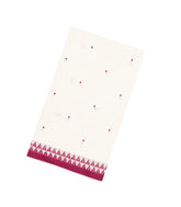 White Woven Bengal Cotton Saree With Buttas & Contrast Border-BG1908