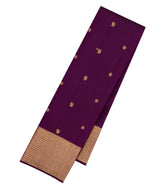 Burgundy Handloom Kanchipuram Silk Saree With Buttas-KA15046-Burgundy