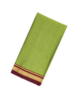 Light Green Woven Cotton Saree With Diamond Motifs & Kasuti Hand Embroidery Pallu-EN1761