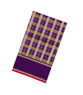 Multi Colour Handloom Silk Cotton Saree With Checks-SC4341