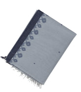 Grey Handloom Bengal Cotton Saree With Coin Buttas