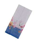 Blue Printed Synthetic Linen Saree With Floral Motifs-SY0129