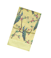 Light Green Woven Blended Soft Silk With Digital Thread Work Peacock motifs-BL3552