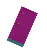 Magenta Woven Tussar Silk Saree With Floral Motifs-TU3459