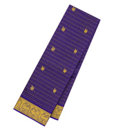 Violet Handloom Kanchipuram Silk Saree With Stripes & Buttas-KA15017