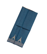 Blue Handloom Dupion Silk Saree With Printed Pallu-DS0496