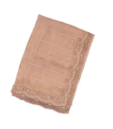 Light Peach Woven Viscose Saree With Embroidered Motifs