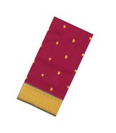 Crimson Handloom Kanchipuram 9 Yards Silk Saree With Annam Buttas-KA15747