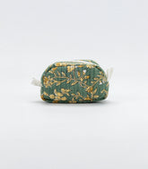 Sage Green Cotton Bagru Printed Coin Pouch With Zipper-ACS1058