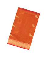 Orange Handloom Silk Cotton Saree With Buttas & Zari Border-SC4815