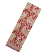 Crimson Printed Chanderi Cotton Saree With Zari Border-CC1461