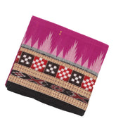 Hot Pink Orissa Cotton Saree With Tie & Dye And Temple Border Motifs