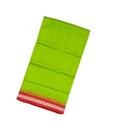 Light Green Handloom Orissa Silk Saree With Button Buttas & Temple Border-OR0860