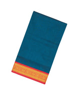 Royal Blue Handloom Korvai Silk Cotton Saree With Contrast Border-SC3680