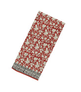 Crimson Printed Jaipur Cotton Saree With Floral Motifs-JC1897