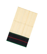Cream Handloom Soft Silk Saree With Stripes & Black Border-SO4290