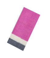 Hot Pink Woven Dupion Silk Saree With Dotted Stripes & Contrast Border-DS0626