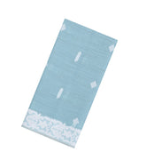 Steel Blue Woven Art Linen Saree With Floral Buttas-BL5664