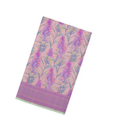 Peach Handloom Banarasi Satin SIlk Saree With Meena Floral Motifs-BE1848