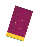 Maroon Handloom Korvai Silk Cotton Saree With Buttas & Contrast Border-SC3738