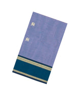 Grey Handloom Silk Cotton Saree With Buttas & Contrast Border-SC4591