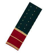 Bottle Green Woven Mysore Silk Saree With Buttas & Contrast Border-MS3459