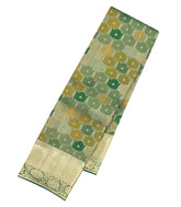 Dark Green Handloom Kanchipuram Bridal Silk Saree With Meena Motifs-KA16293