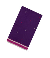 Purple Handloom Bengal Cotton Saree With Dotted Buttas-BG1854