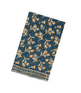 Dark Grey Printed Jaipur Cotton Saree With Tie & Dye Motifs-JC1846