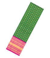 Green Handloom Korvai Silk Pavadai & Pink Blouse-PM2084