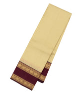 Cream Woven Pure Silk Saree With Silk Checks & Contrast Border-EC2549