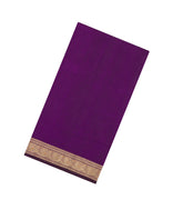 Purple Handloom Kanchi Cotton Saree With Silk Border-KC1823