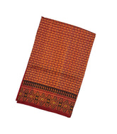 Crimson Handloom Pochampally Ikat Silk Saree With Tie & Dye Floral Motifs-IK0396